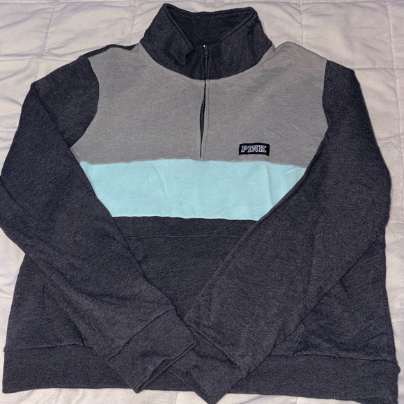 PINK Victoria's Secret Tops - PINK Victoria's Secret PINK Color Block 3/4 Zip Pullover